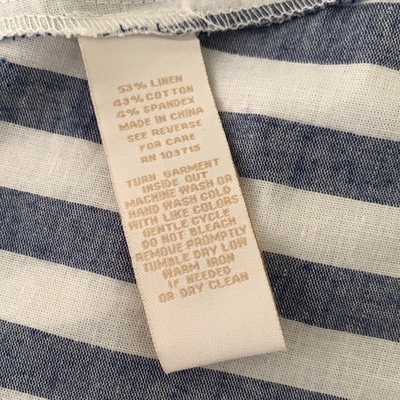 𝅺HOPE & Harlow Striped Linen Cotton Shift Shirt Dress - Picture 8 of 8